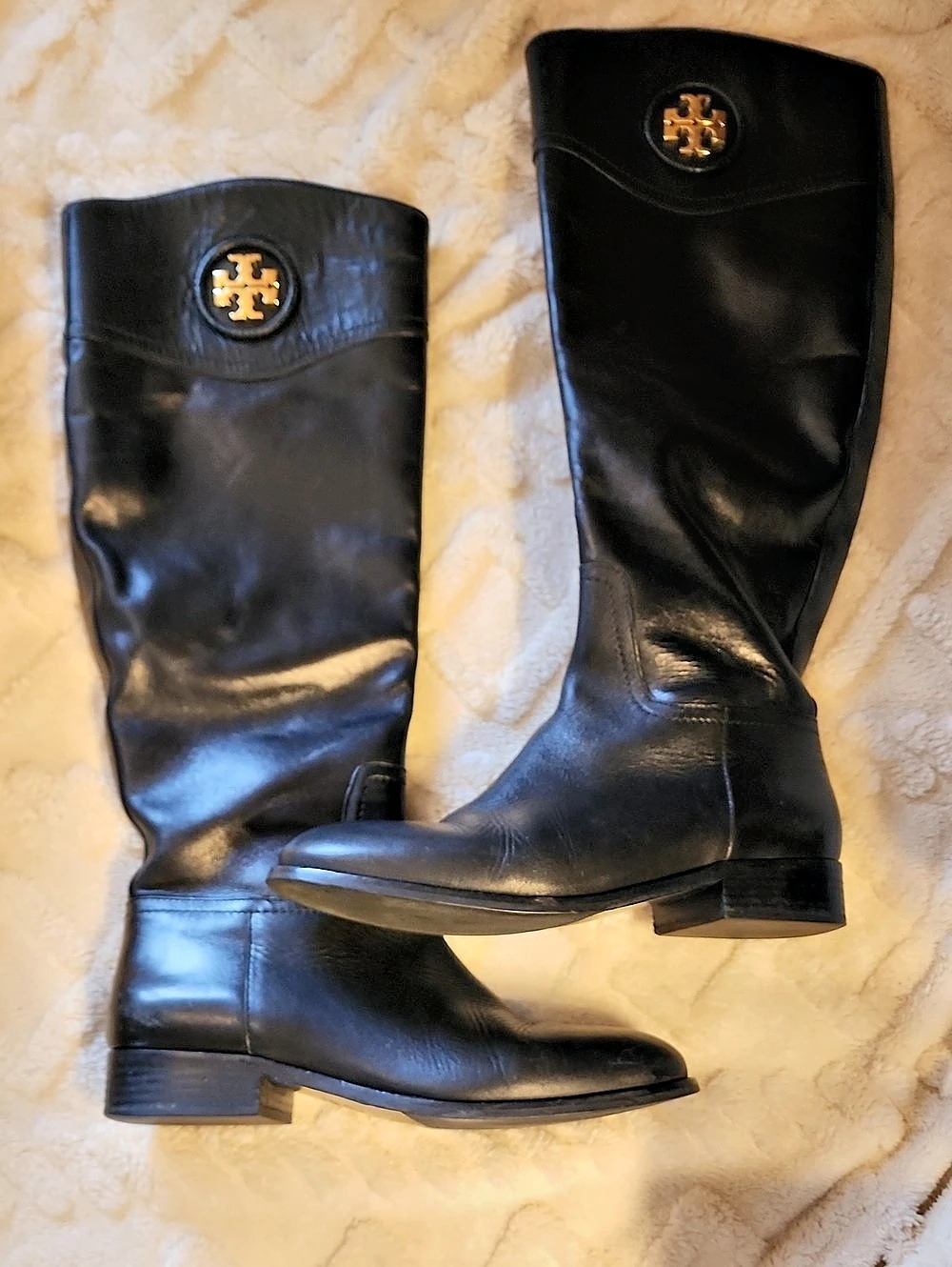 Tory Burch Turnlock Riding Boot Black Over-the-Knee Boots